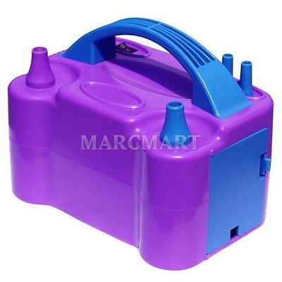   Portable Two Nozzle Electric Balloon Air Pump Blower Automatic F Party