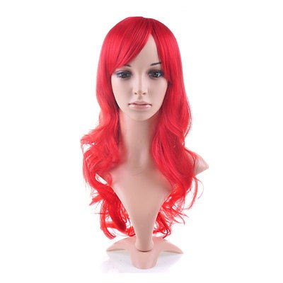 2012 Hot Sell Fashion New long Red Curly wavy Womens Cosplay Ladys 