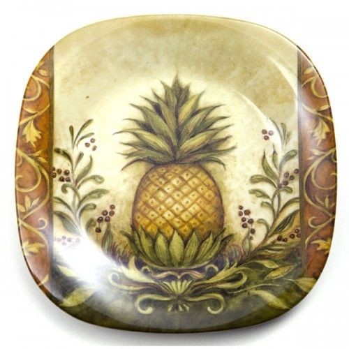 Keller Charles 5.5 Pineapple Square Melamine Plates (0965)