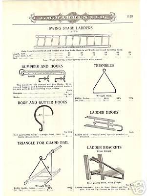 1919 TILLEY LADDER ROOFING SUPPLY JACK HOOK Catalog Ad