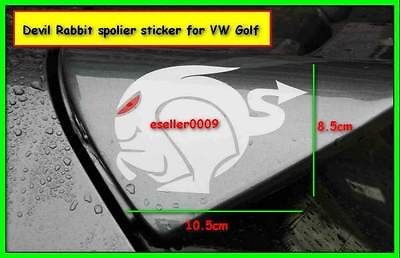 FAST GTI Devil Rabbit Roof Spoiler Sticker Decal VW Golf MK6 JETTA 