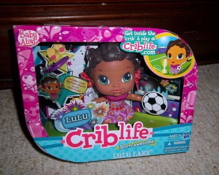 Nib Baby Alive Crib Life Doll Lulu Lake Born Awesome