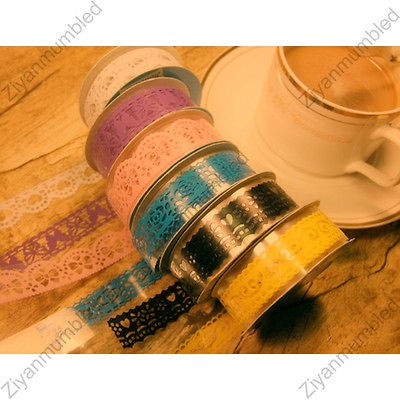   Notebook Craft Packing Lace Adhesive Tape Removable Decoration Sticker