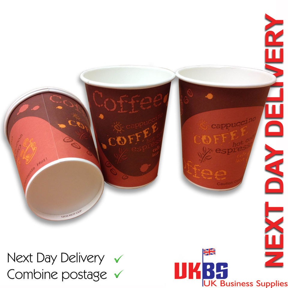  8oz Solo Bistro Disposable Paper Hot Coffee Tea Cups NEXT DAY DELIVERY