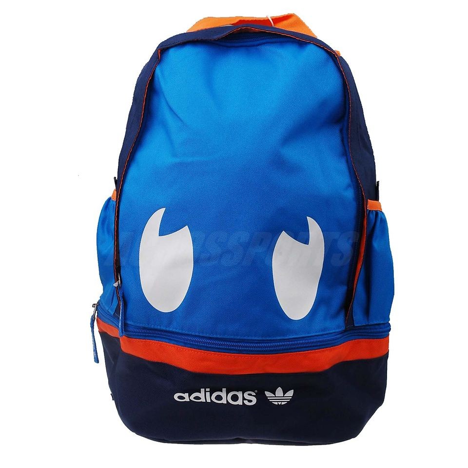 Adidas Originals Blue Orange Chouky Backpack Bookbag Bag ( Pancil case 