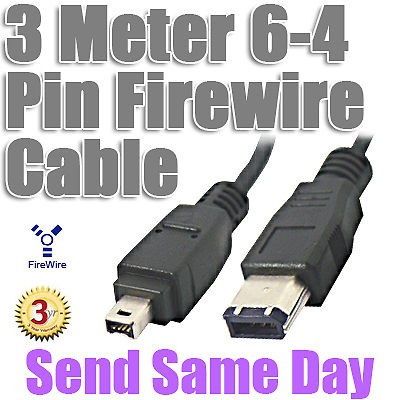 3M Firewire 6 to 4 Pin Digital Video Camcorder Cable For PC Canon Sony 