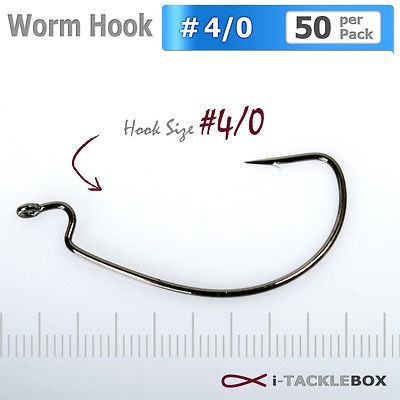   50 Worm Hook #4/0 Wide Gap Lure Crappie Bass jig Walleye Fishing jigs