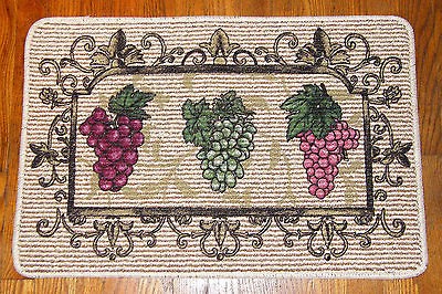  Grapes Wine Kitchen Decor Berber Rug Floor Mat Carpet 18 x 27