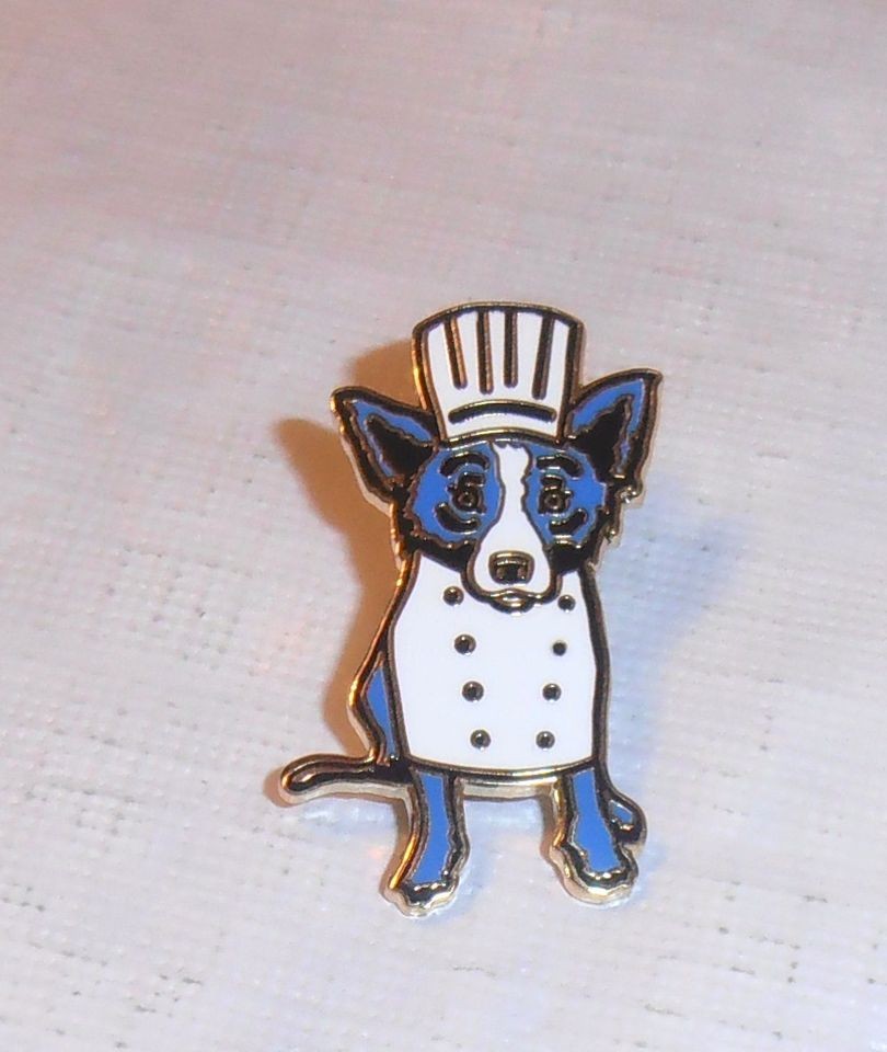 EMERIL LAGASSE GEORGE RODRIGUE BLUE DOG PIN NEW ORLEANS