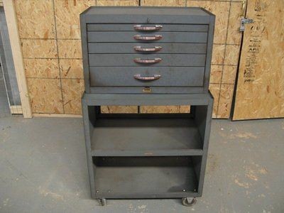   Kennedy Mechanics Machinist 285 Tool Box Chest on Rolling Cart Wrinkle