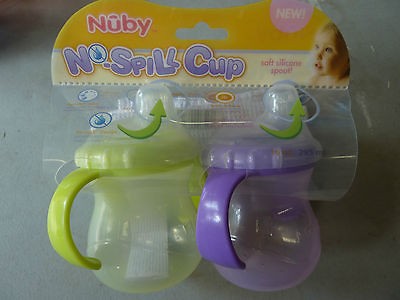 Nuby No Spill Cups With 2 Handles 10 oz   Baby Sippy Cups