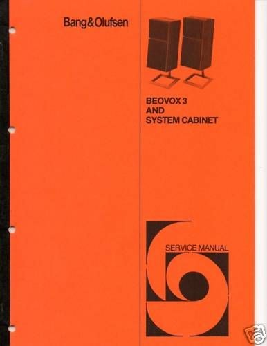 Original B & O Service Manual Beovox 3 Speakers