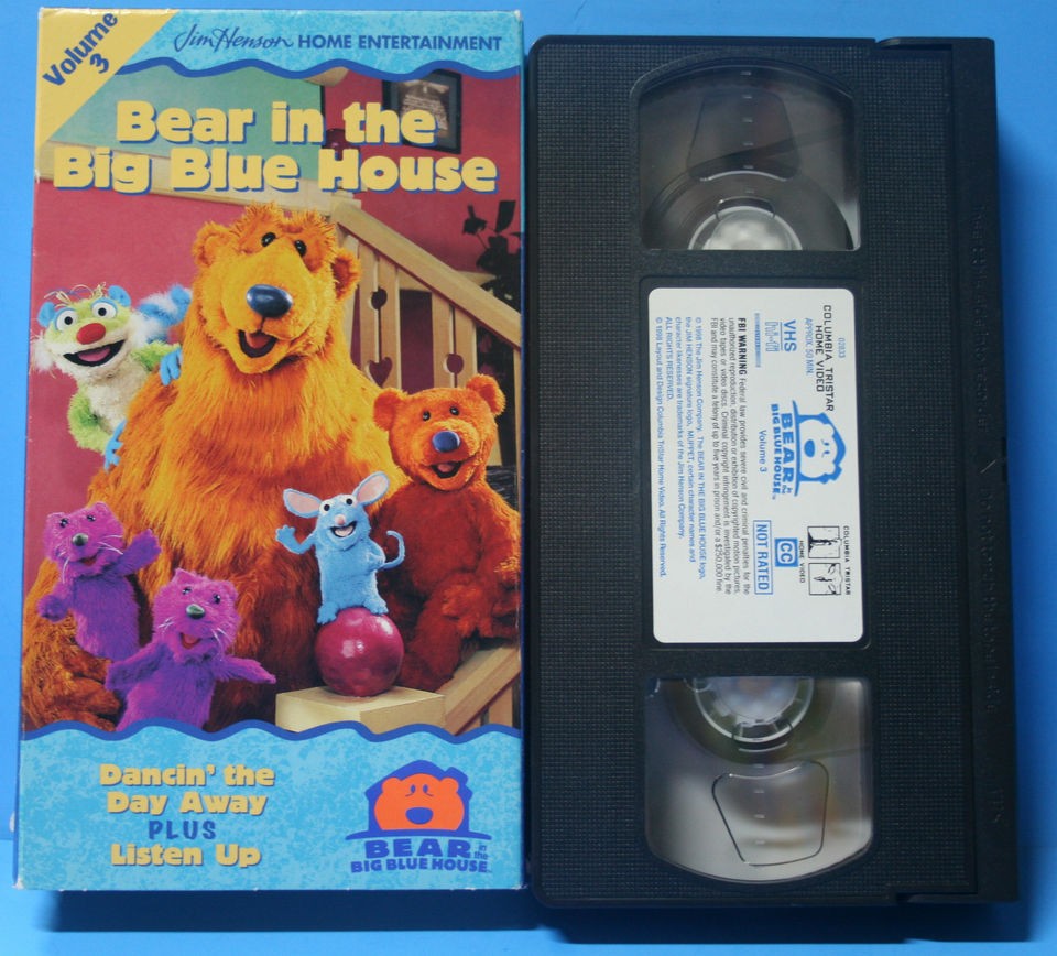 Bear in the Big Blue House Volume 3 Children Kids VHS Video Tape Fun 
