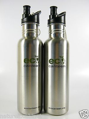   26 OZ ECO CANTEEN STAINLESS STEEL WATER BOTTLES WITH SIP LID LOT 2