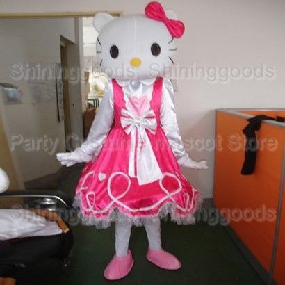 Hello Kitty Costume Mascot Cartoon Clothing Adult Size Party Suit 