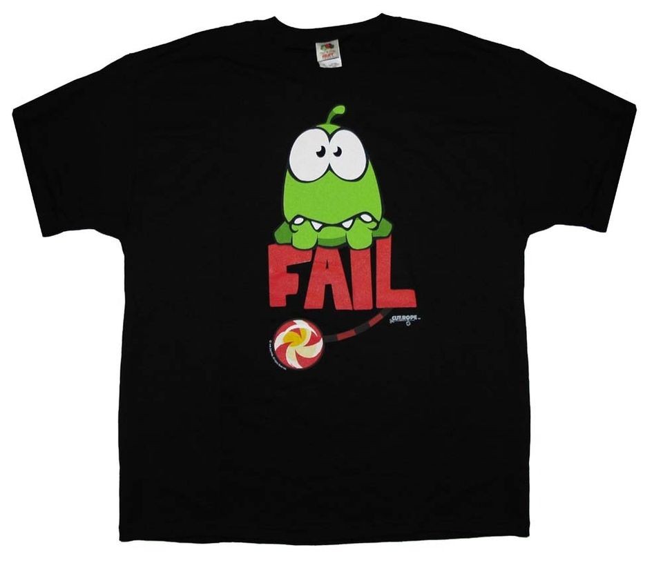 Cut The Rope Om Nom Fail Mobile Video Game T Shirt Tee