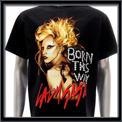 Sz L LADY GAGA T shirt Born This Way Sexy Star Pop Rock