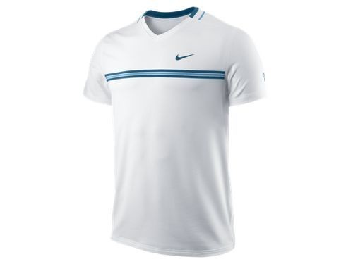 Nike RF Roger Federer Smash Top White/Green Abyss Shirt Tennis Sz M L 