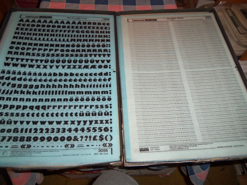 NOS Letraset Lettering 10 x 15 Sheet Various Fonts Sizes Use Drop 
