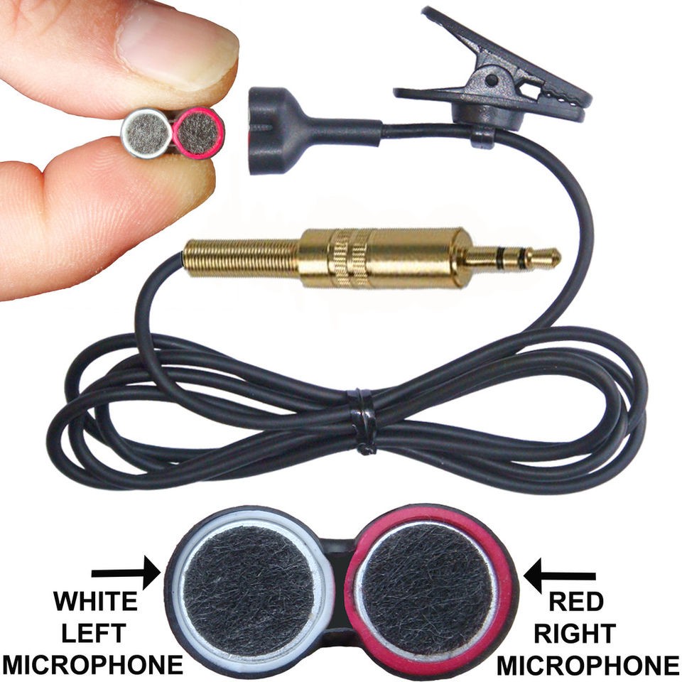 TRUE STEREO LAPEL MINI TIE CLIP CONDENSER MICROPHONE