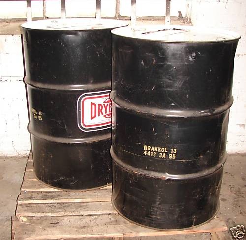 Drydene Superior 55 Gallon Oil Drum Empty Barrel Lot 2