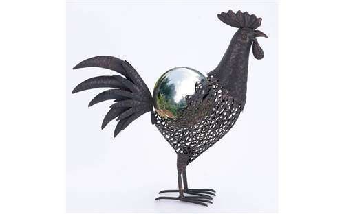 Large 19 ROOSTER GAZING BALL Figurine Statue NEW INDOOR/OUTDOOR 