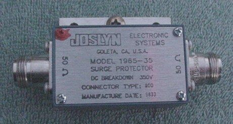 JOSLYN 1965 35 COAXIAL RF SURGE PROTECTOR 50 OHM N CONNECTOR
