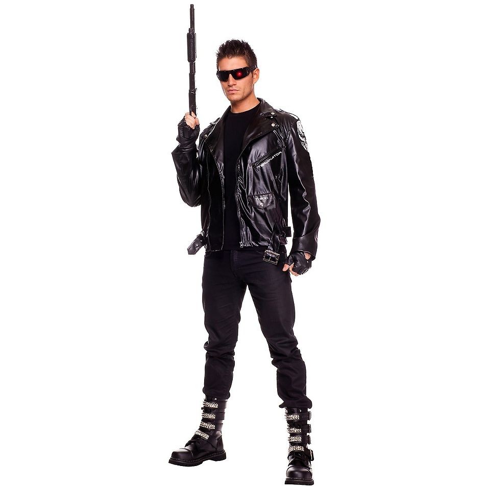 The Terminator Adult Mens Black Motorcycle Style Jacket Halloween 