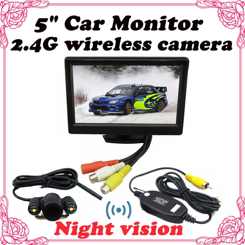 TFT LCD Car Rear View Monitor + 2.4G Wireless Car backup Camera 