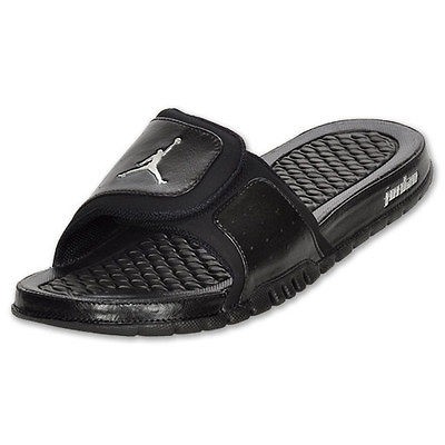 Nike Jordan Hydro 2 Premier Black/Silver size 10 Sandal Slides Comfort
