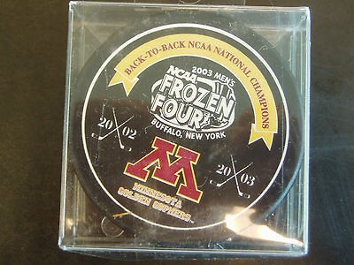   Gophers Back to Back NCAA National Champions Frozen Four Hockey Puck