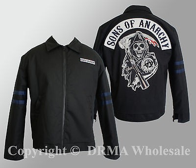 Authentic SONS OF ANARCHY Logo Patch Traveler Quilt Lined Jacket M L 