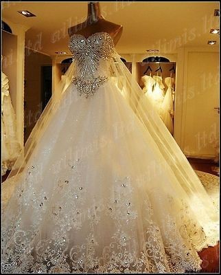 New white/ivory wedding dress Gown size 4 6 8 10 12 14 16 Free gloves 