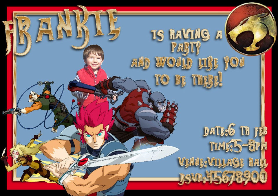 Deluxe Personalised New Thundercats Party invitations Birthday