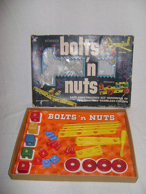     1970s Kohner Bros. Inc. Childs Bolts N Nuts Game Building W Box