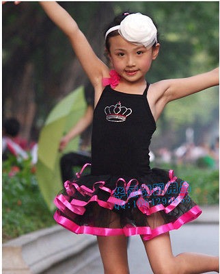 Girls Tutus Dance Party Leotard Ballet Costume Tutu Skirt Girl Dress 