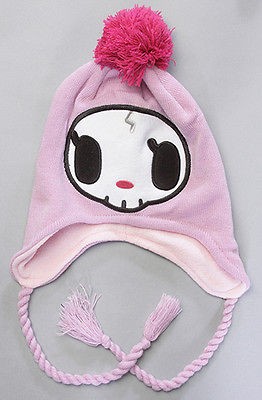 TOKIDOKI CIAO CIAO PINK CRITTER BEANIE KNIT NEW RARE WHITE HAT CAP