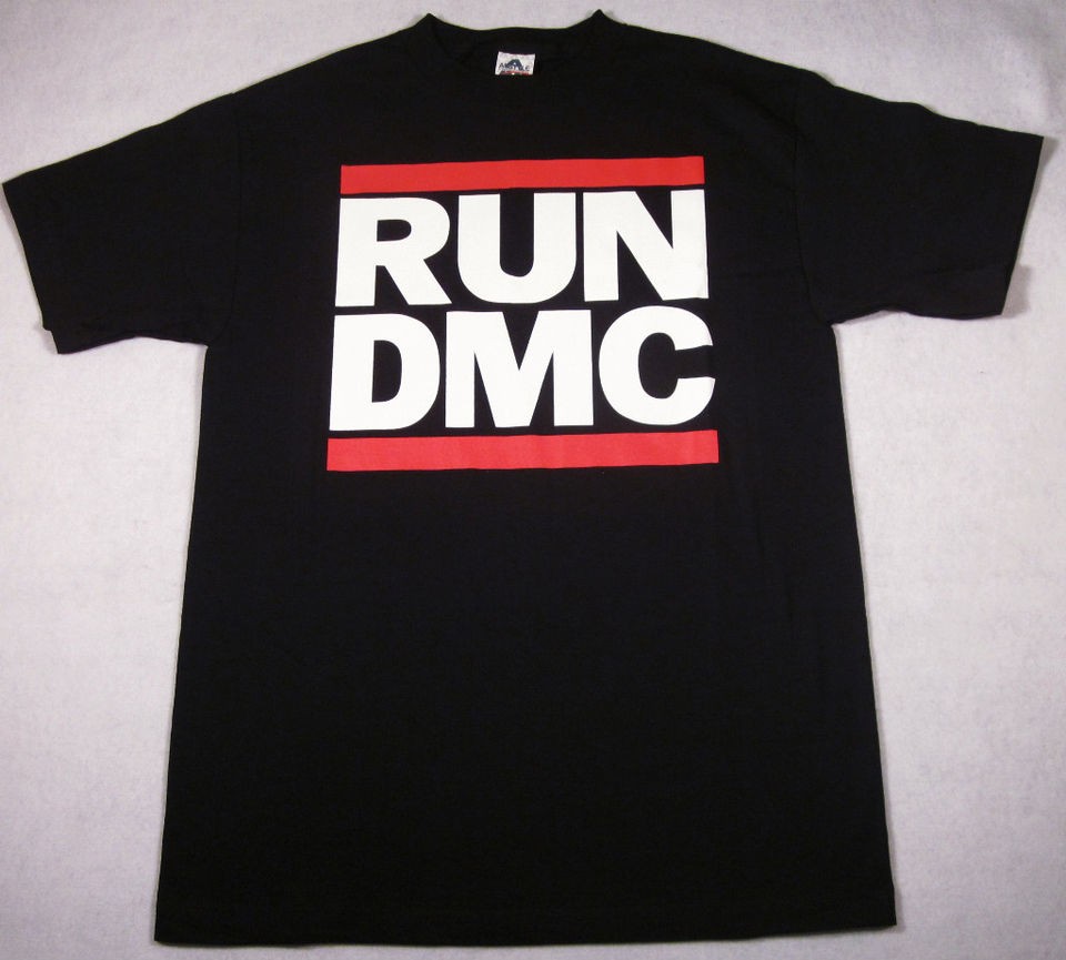 RUN DMC JMJ Retro T shirt New Rap Hip Hop Tee Black SzM