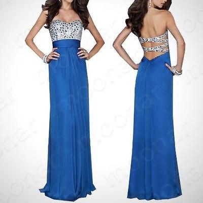 Wedding Bridesmaid Prom Gowns Evening Ball Cocktail Long Dress Stock 