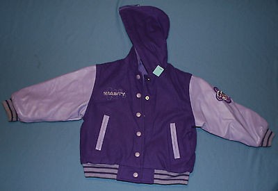 Girls Joe Boxer Sz 4 / 5 Reversible Hooded Varsity Jacket Rain coat 