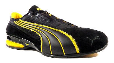 Puma mens Cell Jago 6 QZ running shoes   Black / Spectra Yellow 