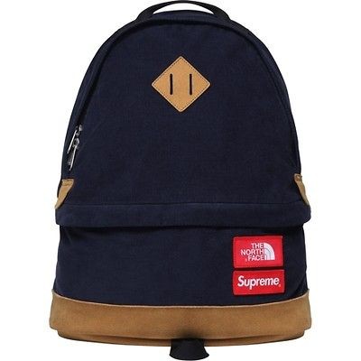   North Face Backpack Bag Navy Box Logo camp kate moss comme F/W 12