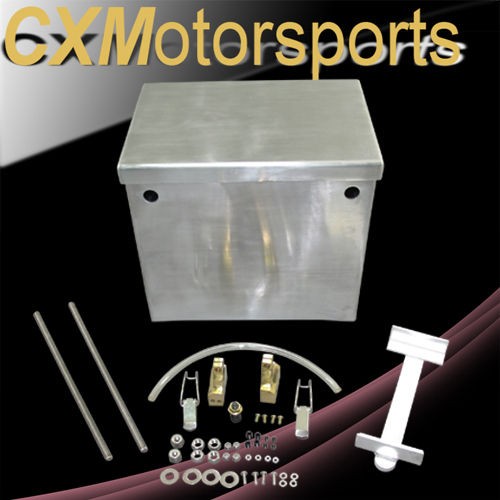cxracing polished aluminum relocation battery box kit 