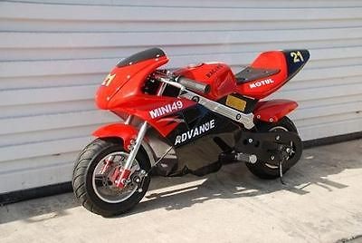 red kids 47cc mini moto ninja pocket bike motorcycle 2 hp stroke gas 
