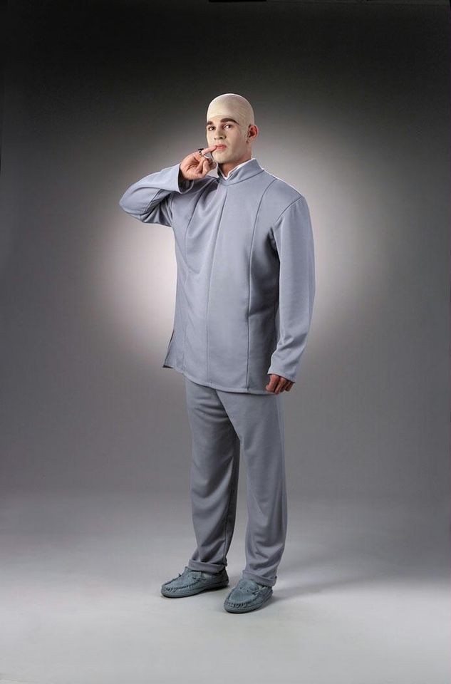 Austin powers dr evil deluxe 3 pc costume bald cap new DG5431.