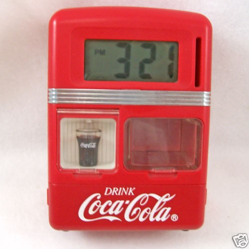 coca cola vending machine led clock alarm 1998 rare time