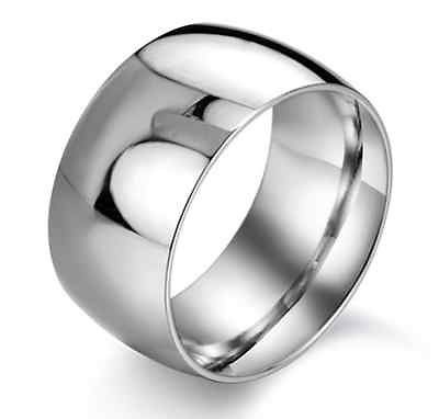 New Classic Titanium Steel Mens Rings Plain Band Sizes #7~ 13 