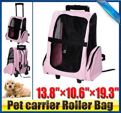 Pawhut 4in1 Pet Rolling Carrier Tote Bag Backpack Travel Airline 