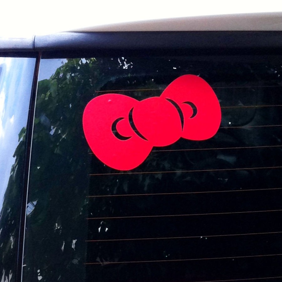 hello kitty logo decal car sticker red big bow 6