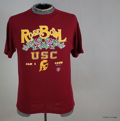 Vtg 80s USC TROJANS 1988 Rose Bowl t shirt MEDIUM NCAA Football 